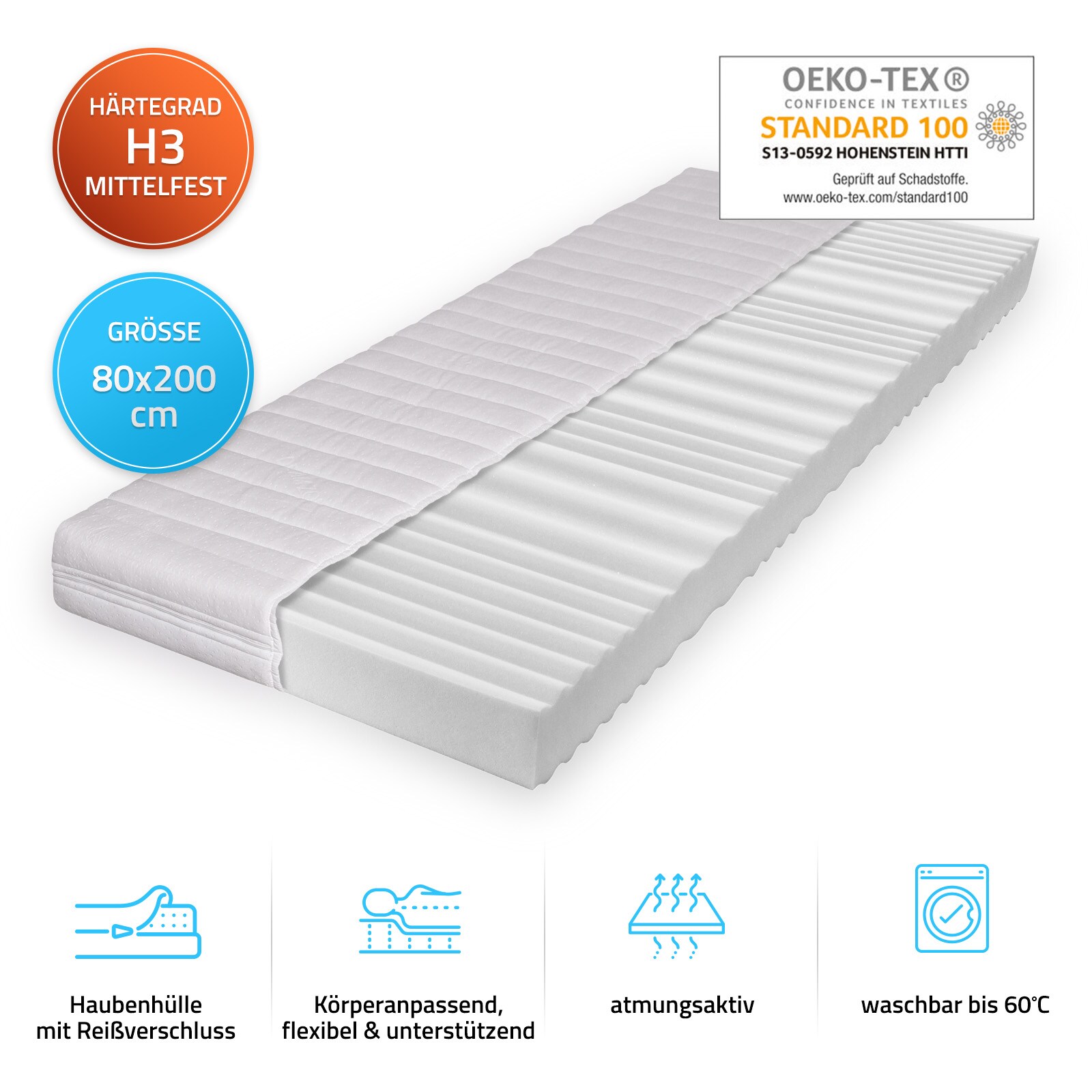 HOME DELUXE Matratze ORTHO BASIC, 80 x 200 cm