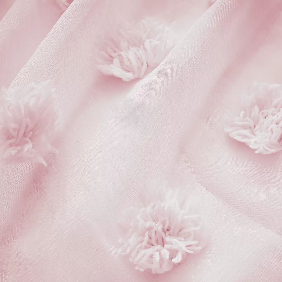 Voilage oeillets pompons (180 x 240 cm) Suzie Rose