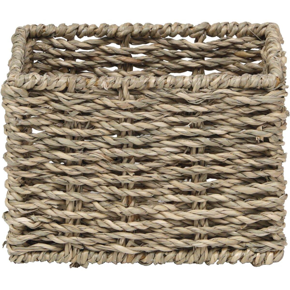 PANIER RECTANGULAIRE MATIERE VEGETALE 14X11X10CM NATUREL