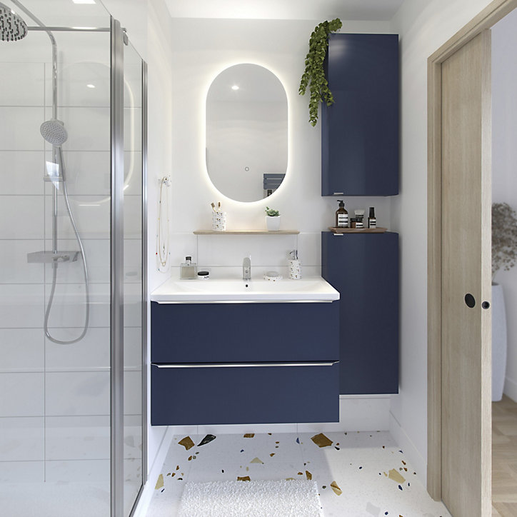 Carrelage sol et mur blanc NeoTech Terrazzo 60 x 60 cm