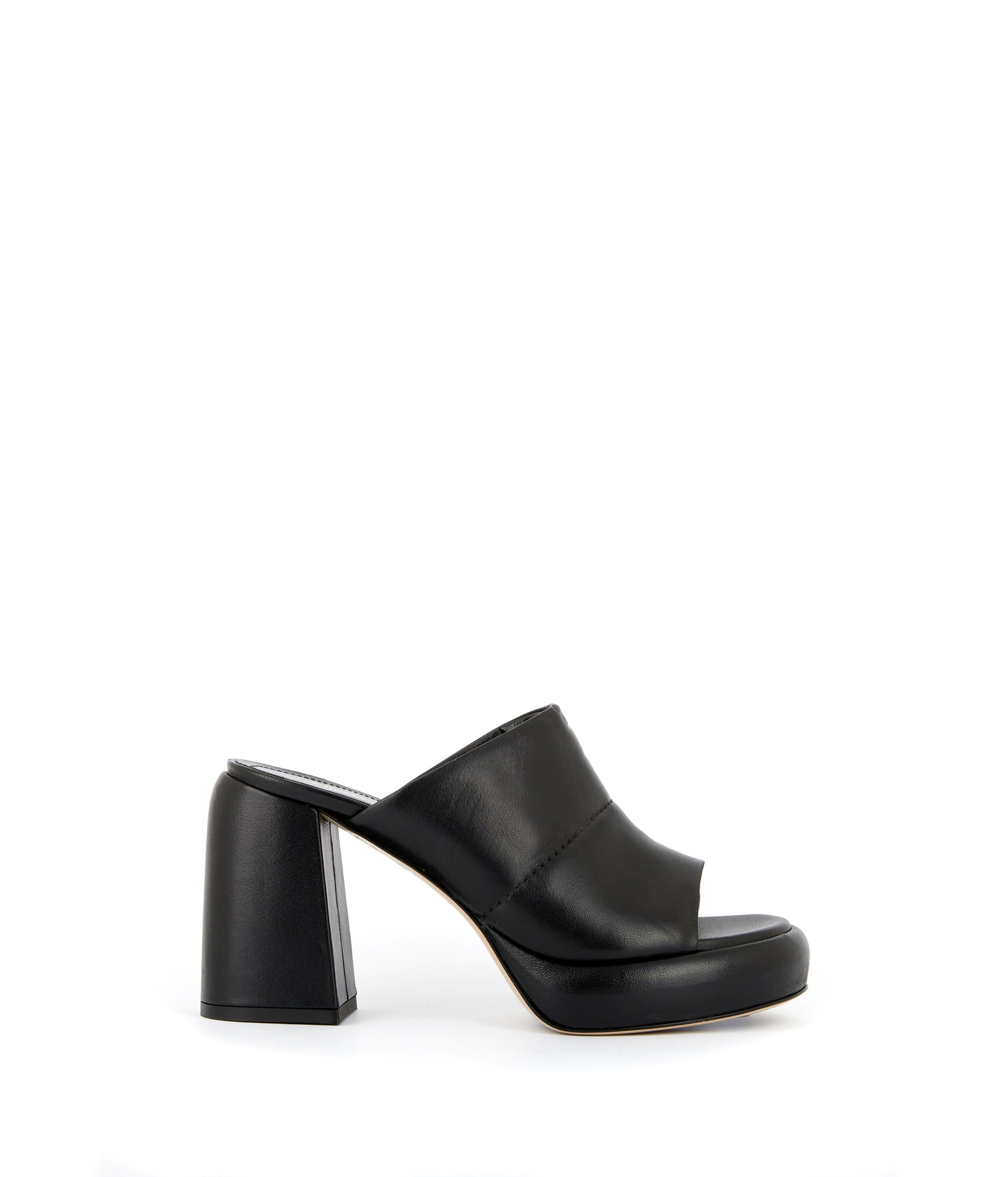 Mules cuir noir Thérèsa