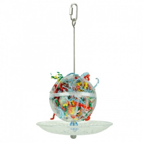 Alimentador de frutas recarregável para papagaios, cor transparente.