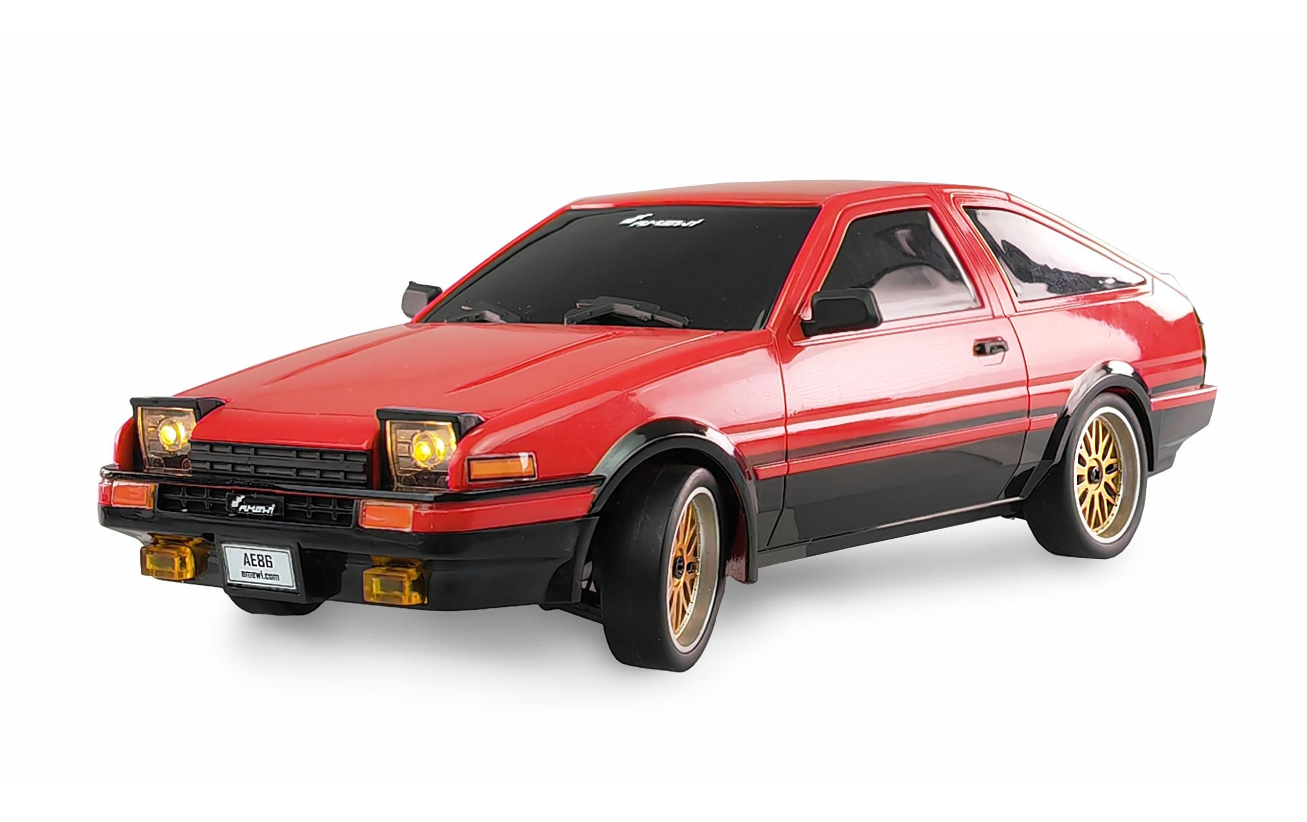 Drift AE86 Sprinter Trueno RWD, Rot, RTR, 1:18Kleiner JDM Drifter mit Heckantrieb