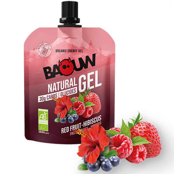 Gels énergétiques BAOUW GEL NATUREL BIO FRUITS ROUGES 85G
