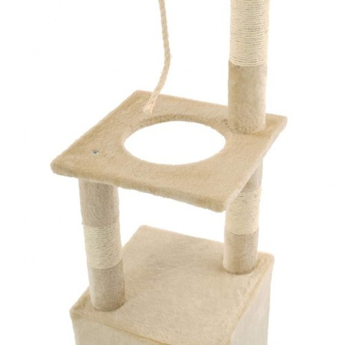 arranhador vidaXL com poste de sisal e toca, bege