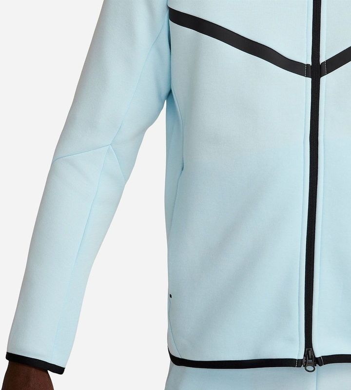 Nike - Tech Fleece - Vest - Lichtblauw - Zwart - Katoen/POLYESTER