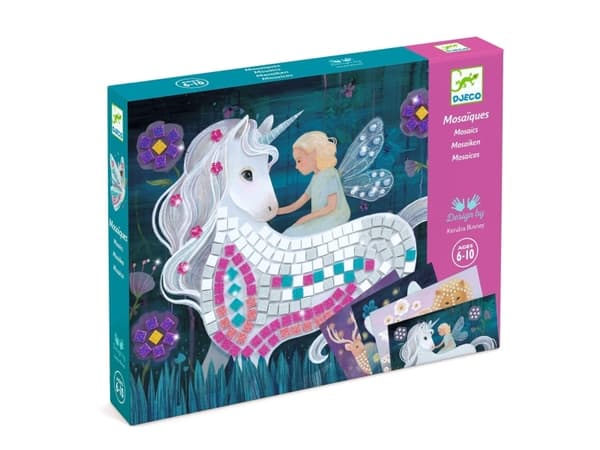 DJECO The Enchanted World Mosaic Kit, Children''s diamond painting kit, 6 år, Flerfarget