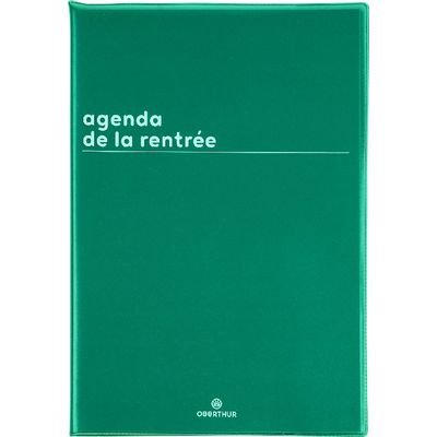 Agenda de la rentrée Boréal - 1 semaine sur 2 pages - 16 x 24 cm - vert - Oberthur