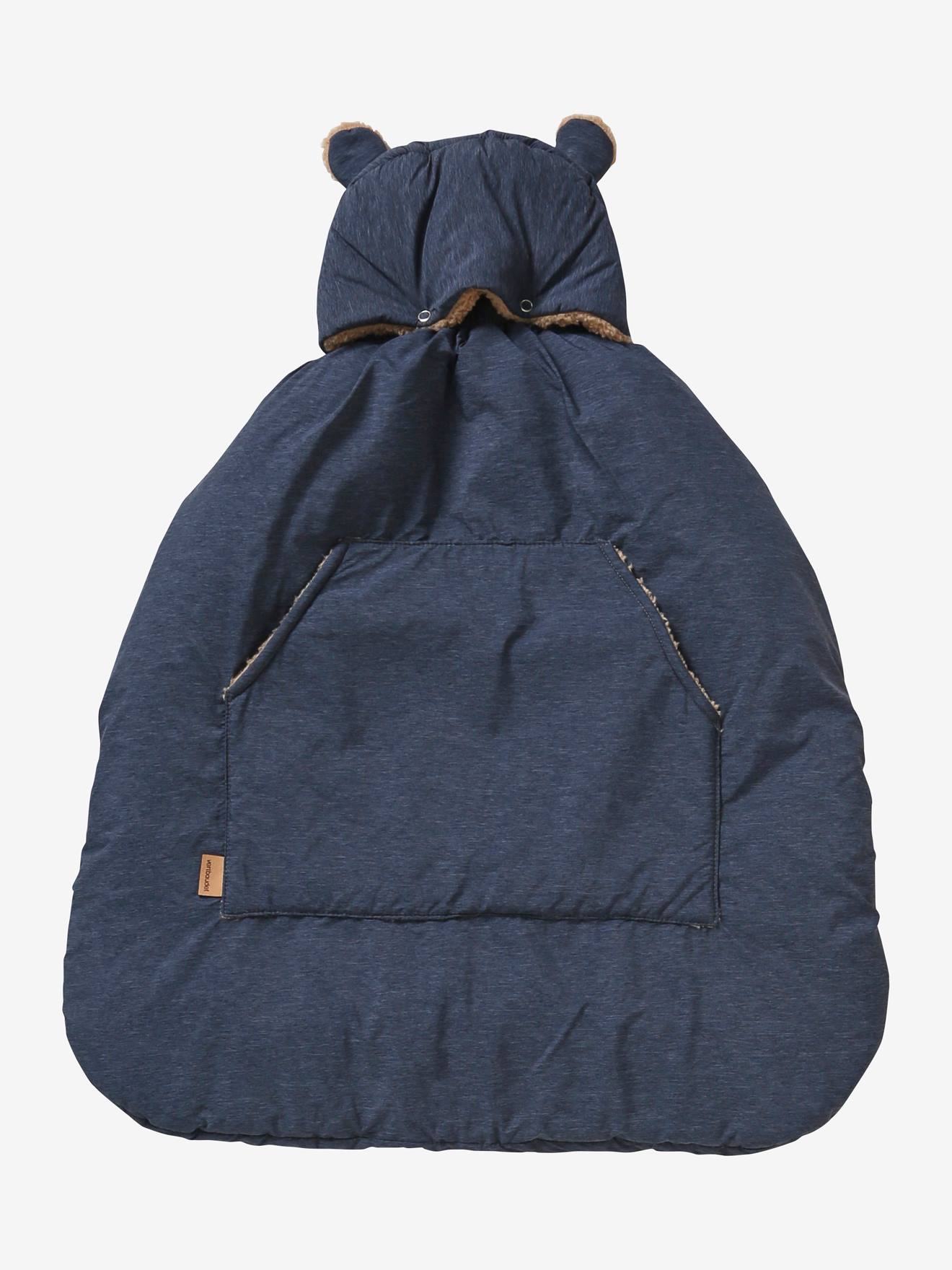 capa acolchoada lisa azul escura para canguru de bebê