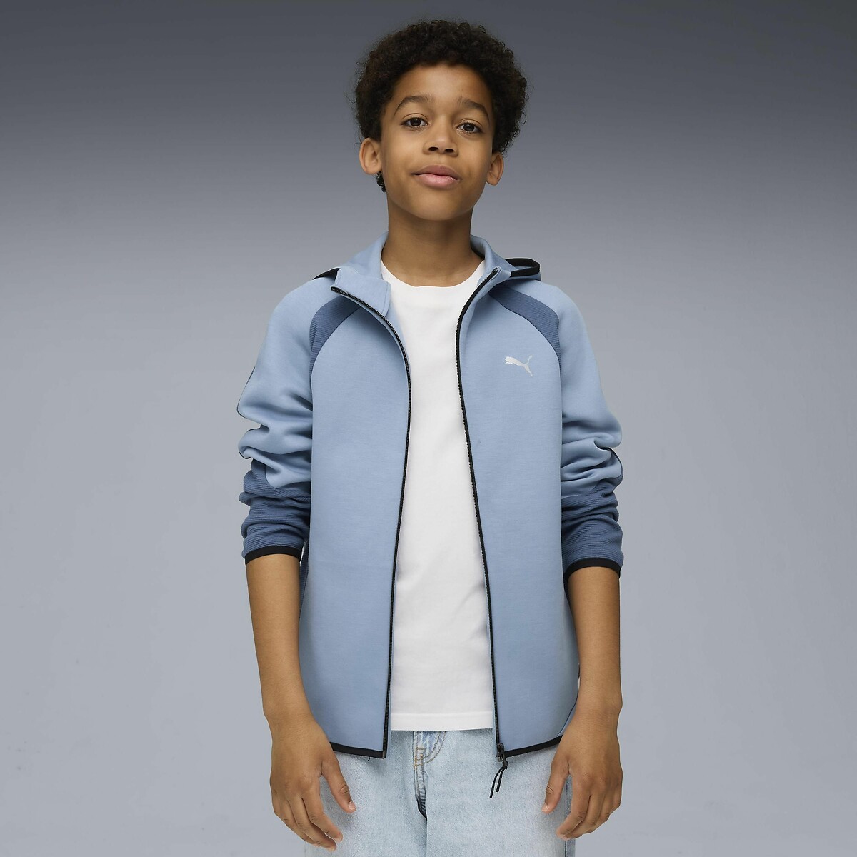 Suéter PUMA com zíper e listra Evostripe
