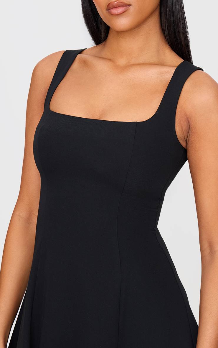 Noir Robe Midaxi Col Carré Tall