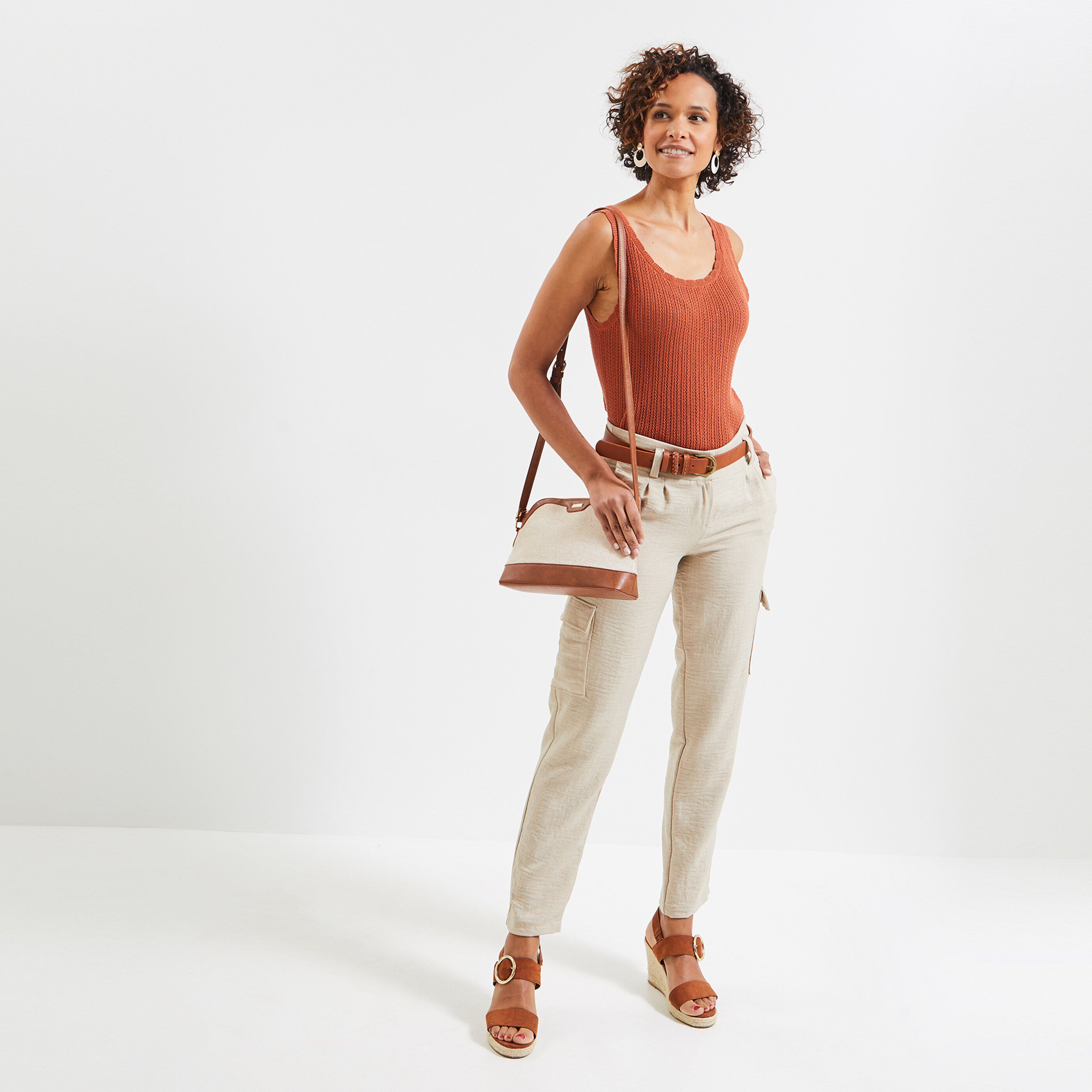Pantalon style cargo femme - BEIGE