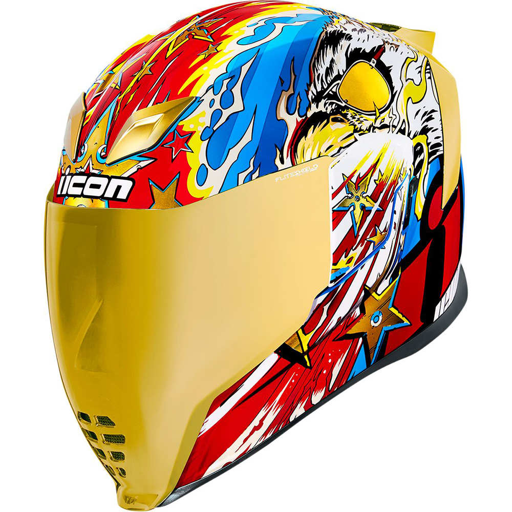 Icon - Casque Airflite Freedom Spitter™ Bleu / Blanc / Rouge / Or