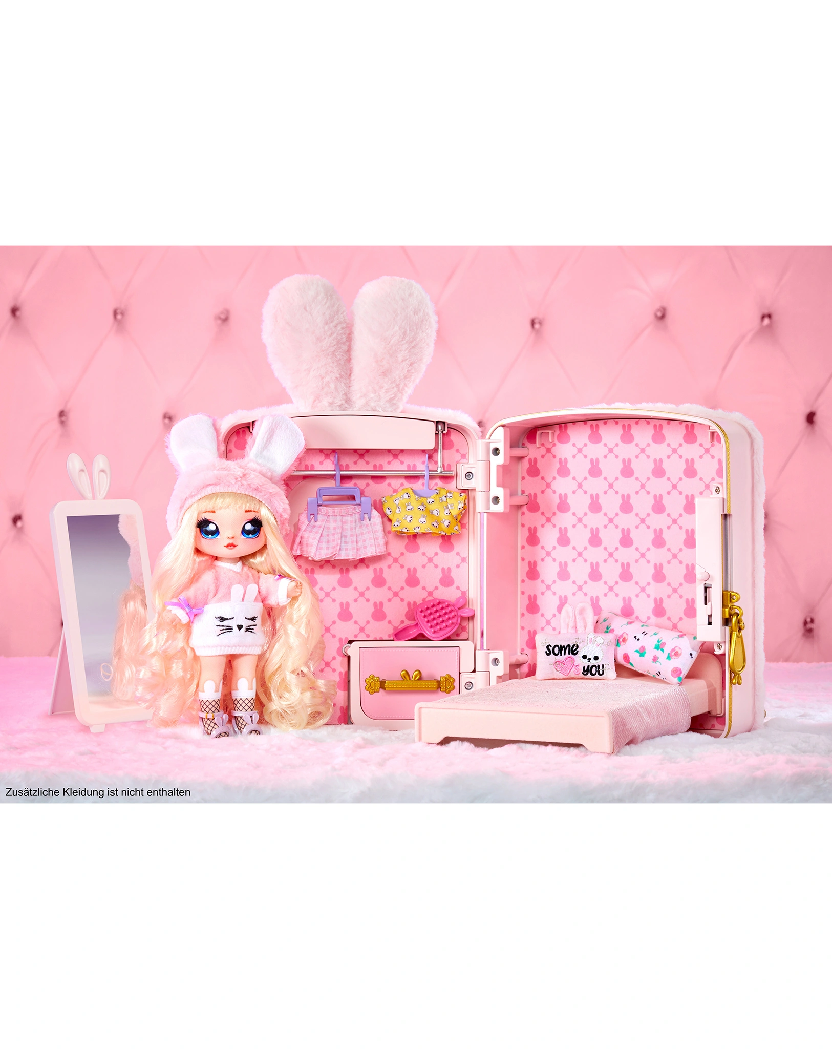 Puppen-Zubehör BACKPACK BEDROOM - PINK BUNNY 3in1