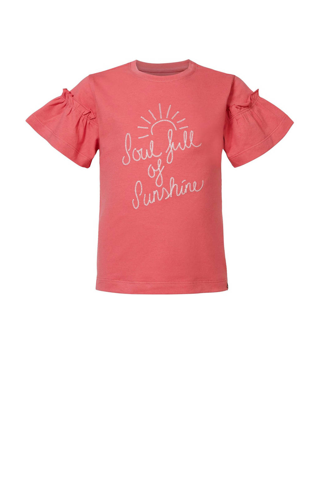 Noppies T-shirt met tekst donkerroze