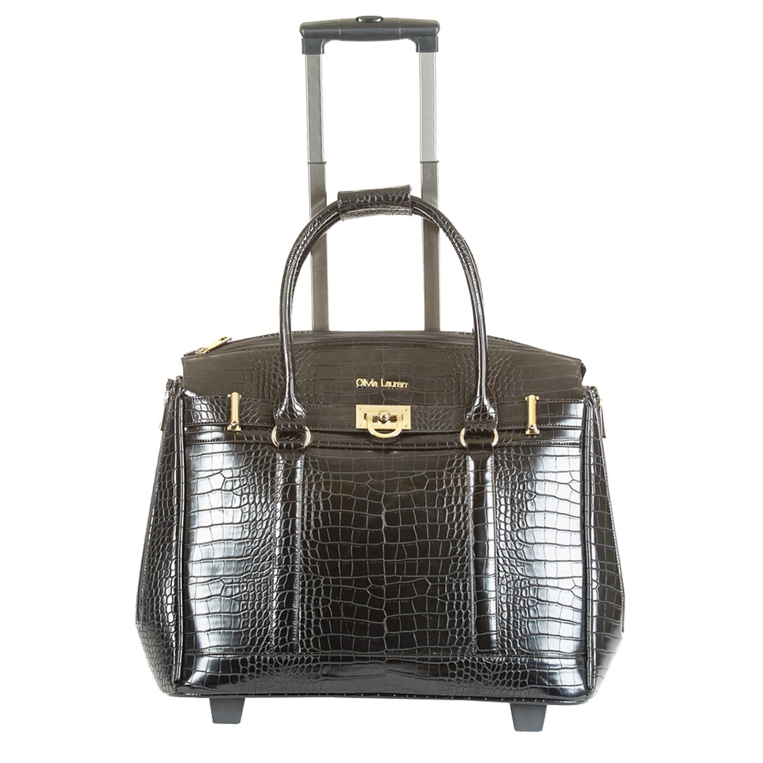 Olivia Lauren Jackson Business Trolley croco zwart