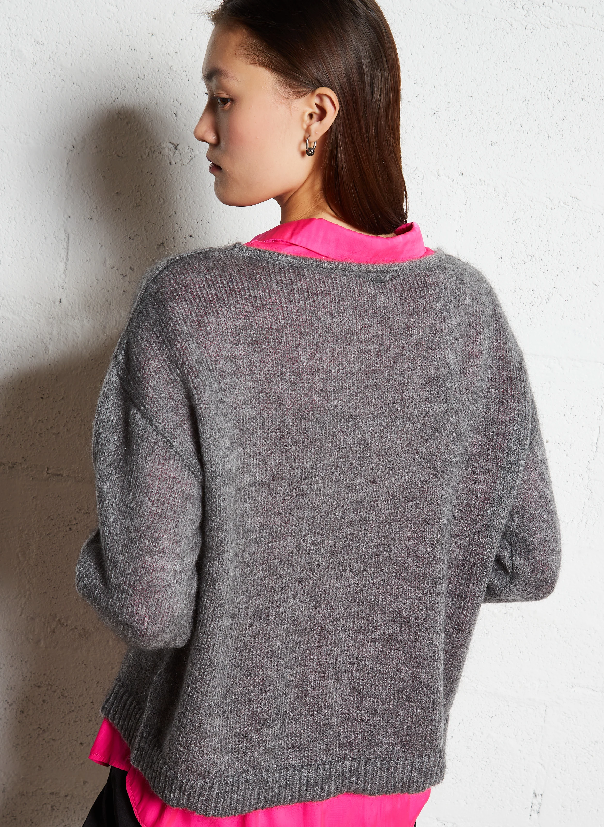 Pull à col bateau| Gris