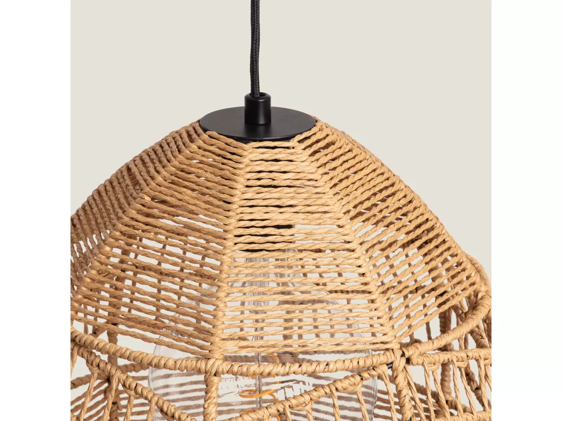 Lampadaire Métal et Papier Tressé Beyawo Naturel