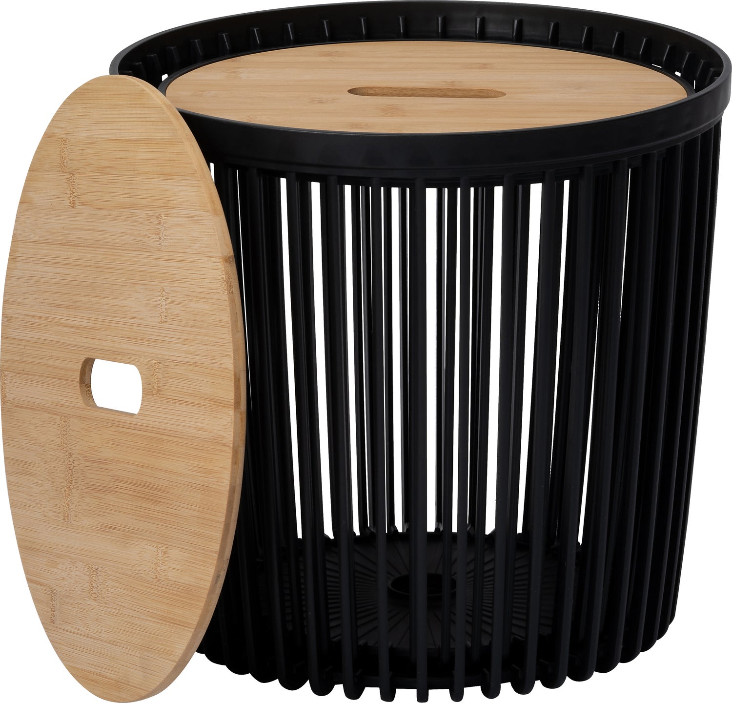Intratuin plantentafel zwart / naturel D 39 H 38 cm 2 stuks