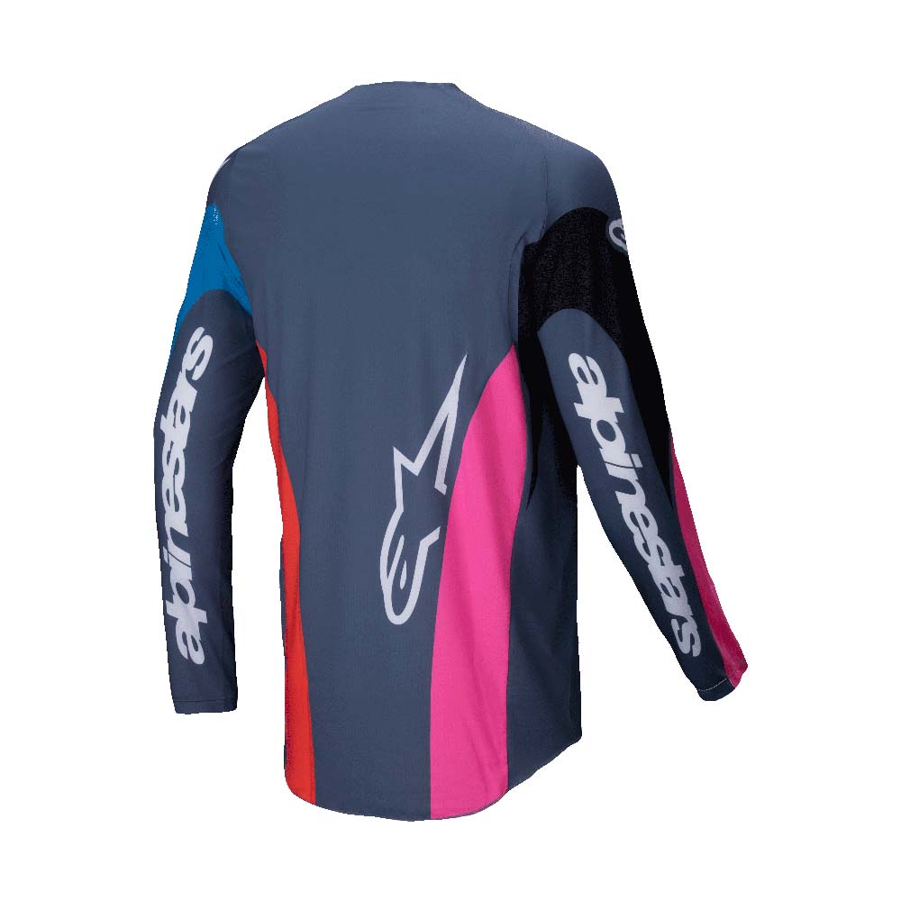 Alpinestars - Maillot Techstar Dreem Gris / Rouge / Rose / Bleu Clair