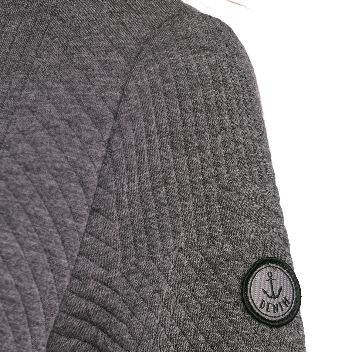 Gina Damen Sweatkleid mit Schalkragen dunkelgrau