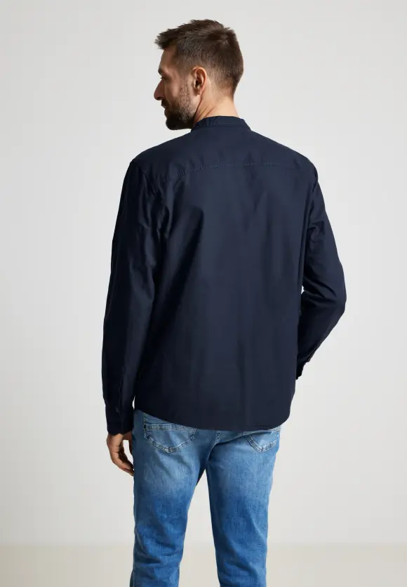 Hemd mit Stehkragen - night blue
