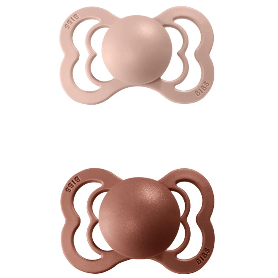 BIBS® Schnuller Supreme Blush  Woodchuck Silikon 6-36 Monate, 2 Stk.