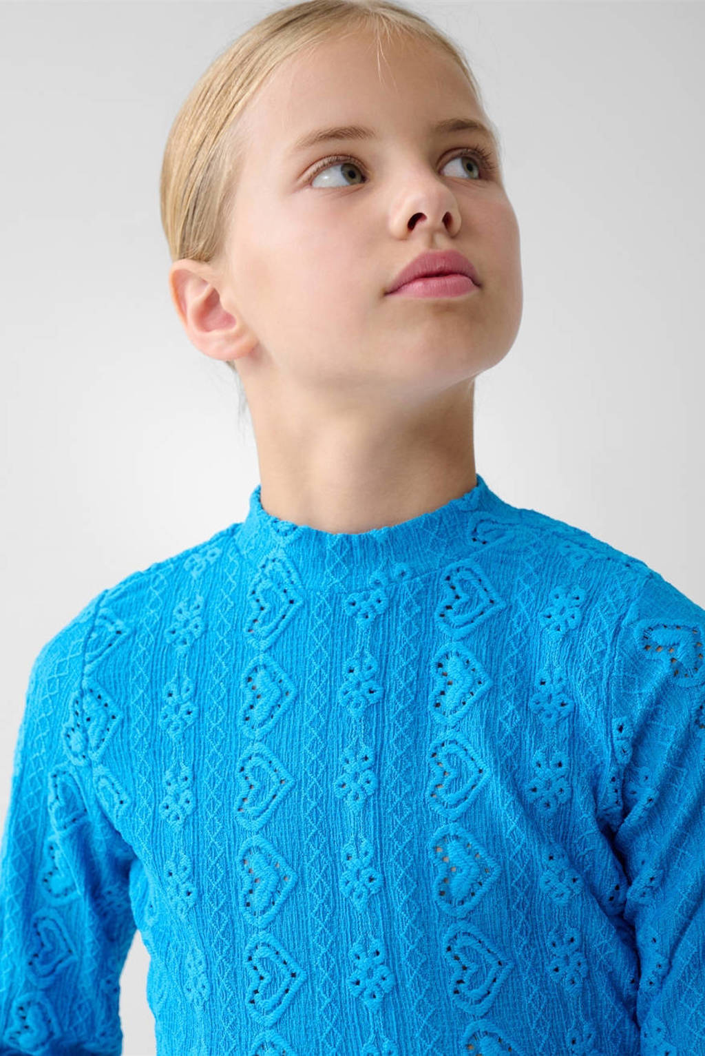 Shoeby top met hartjes en open detail blauw