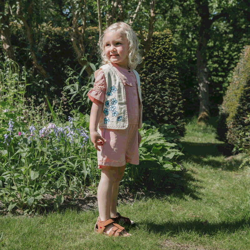 Shoesme cognac sandaaltje met details Microleer | Meisjes schoenen