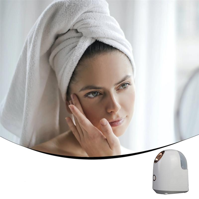 (40℃) Elektrischer Beauty Gesichts Steamer Feuchtigkeitsspendender Dampfer - Weiss / Rosa