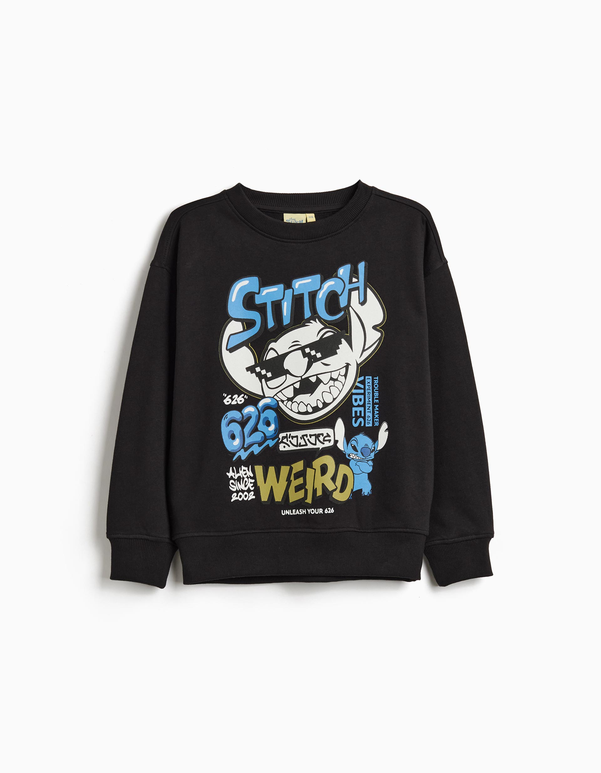 Sweatshirt de Felpa 'Stitch' ©Disney, Menino, Preto