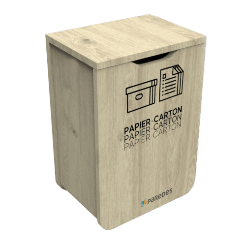 Poubelle tri sélectif Distribel pour déchets papier bois siglé Paredes 110L