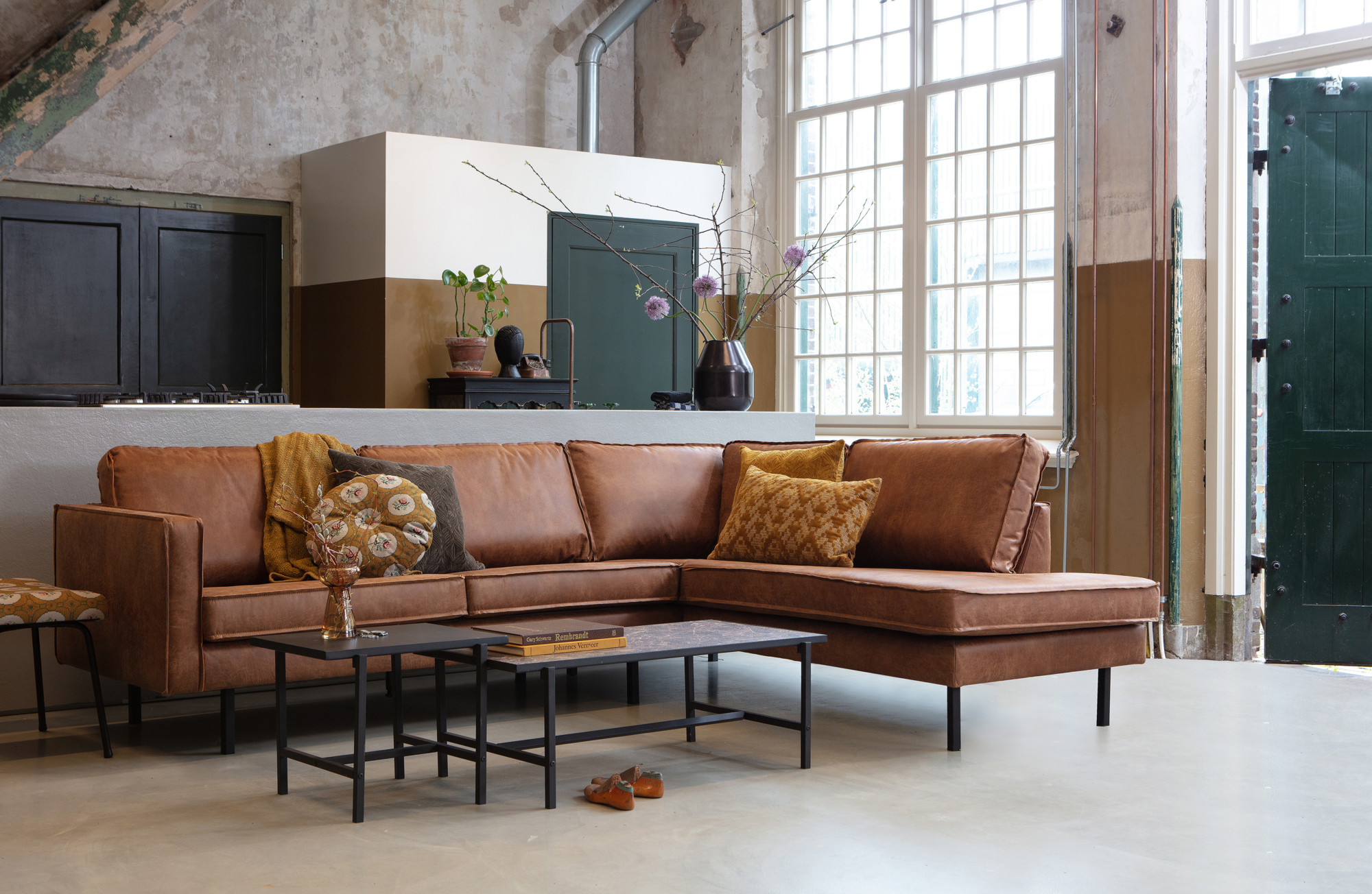Hoekbank Rodeo cognac Hoekbank Rodeo rechts - Cognac