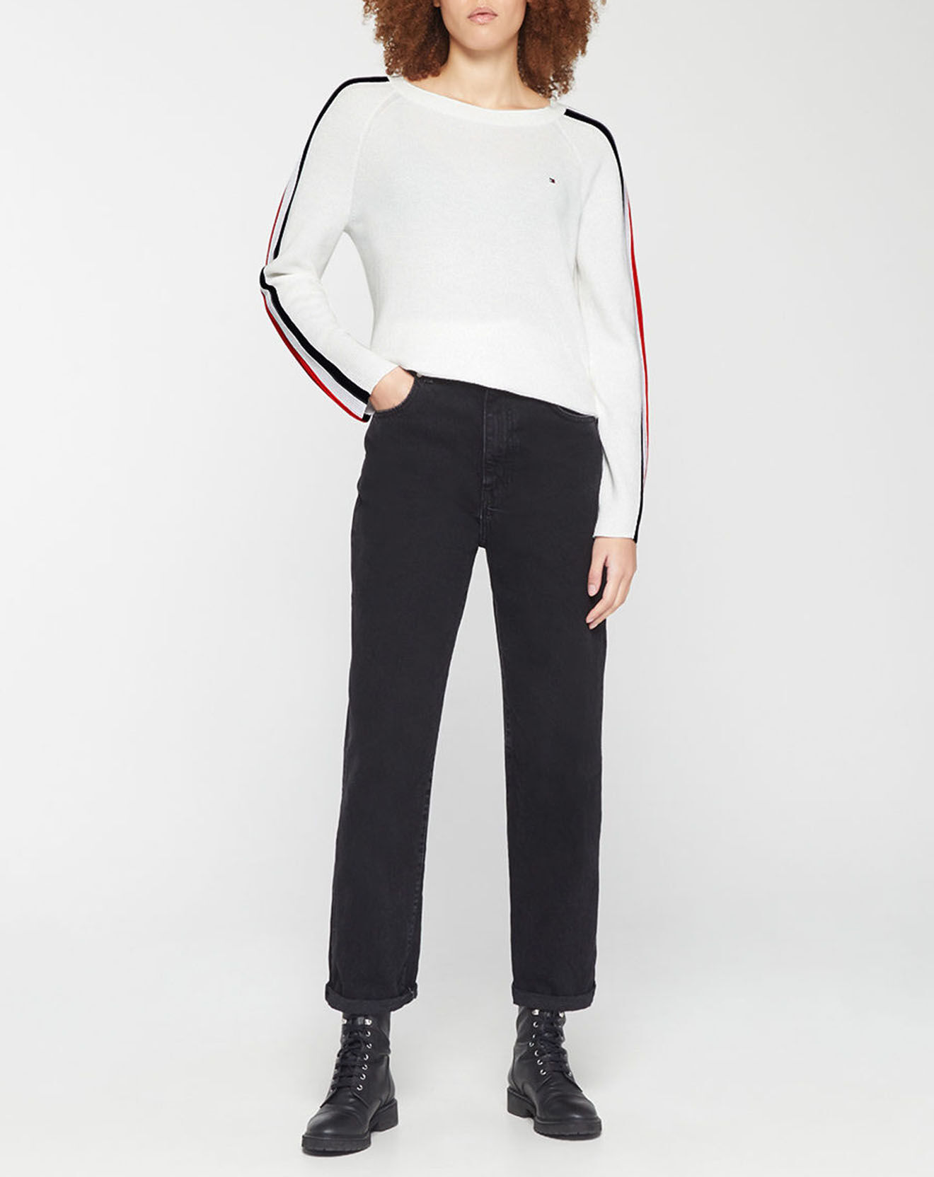 Tommy Hilfiger Pull Global Stripe écru