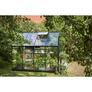 Tuinkas Royal Well Qube 68 zwart gecoat met 3mm veiligheidsglas
