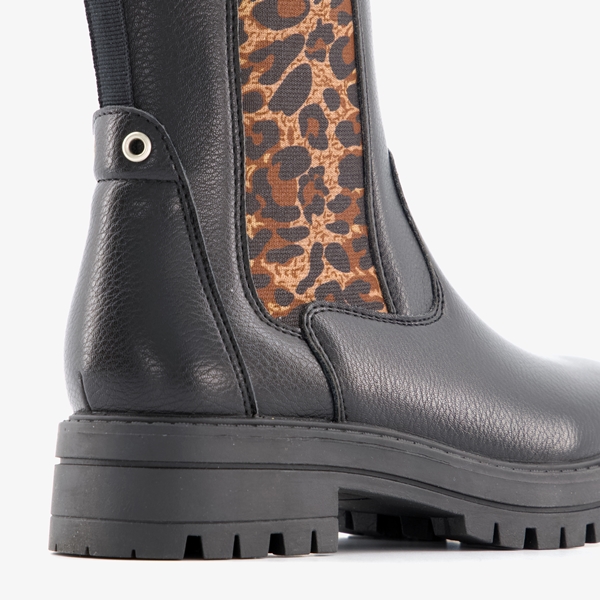 Blue Box meisjes chelsea boots met luipaardprint