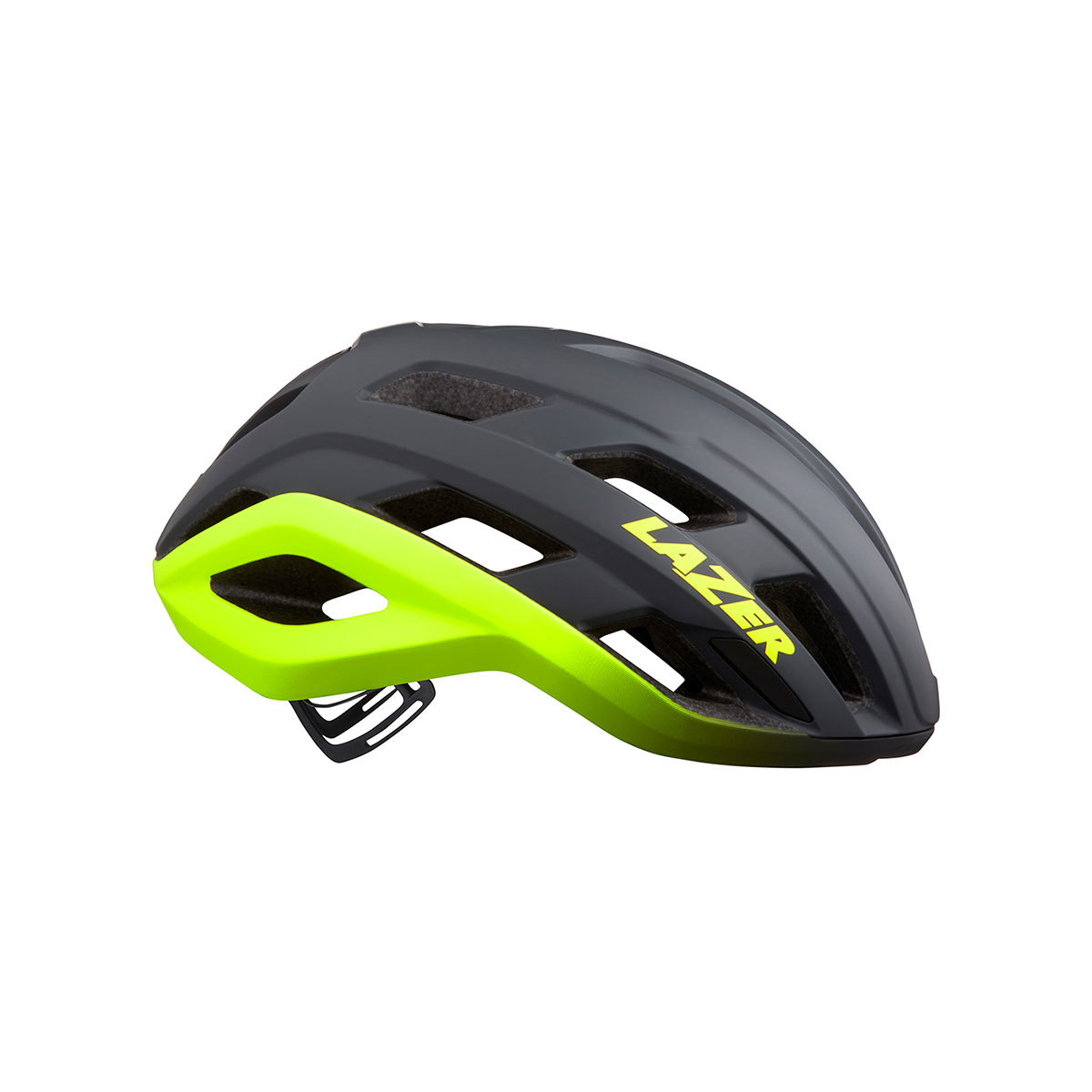 Lazer Strada KinetiCore Race Fietshelm Mat Donkergrijs/Geel