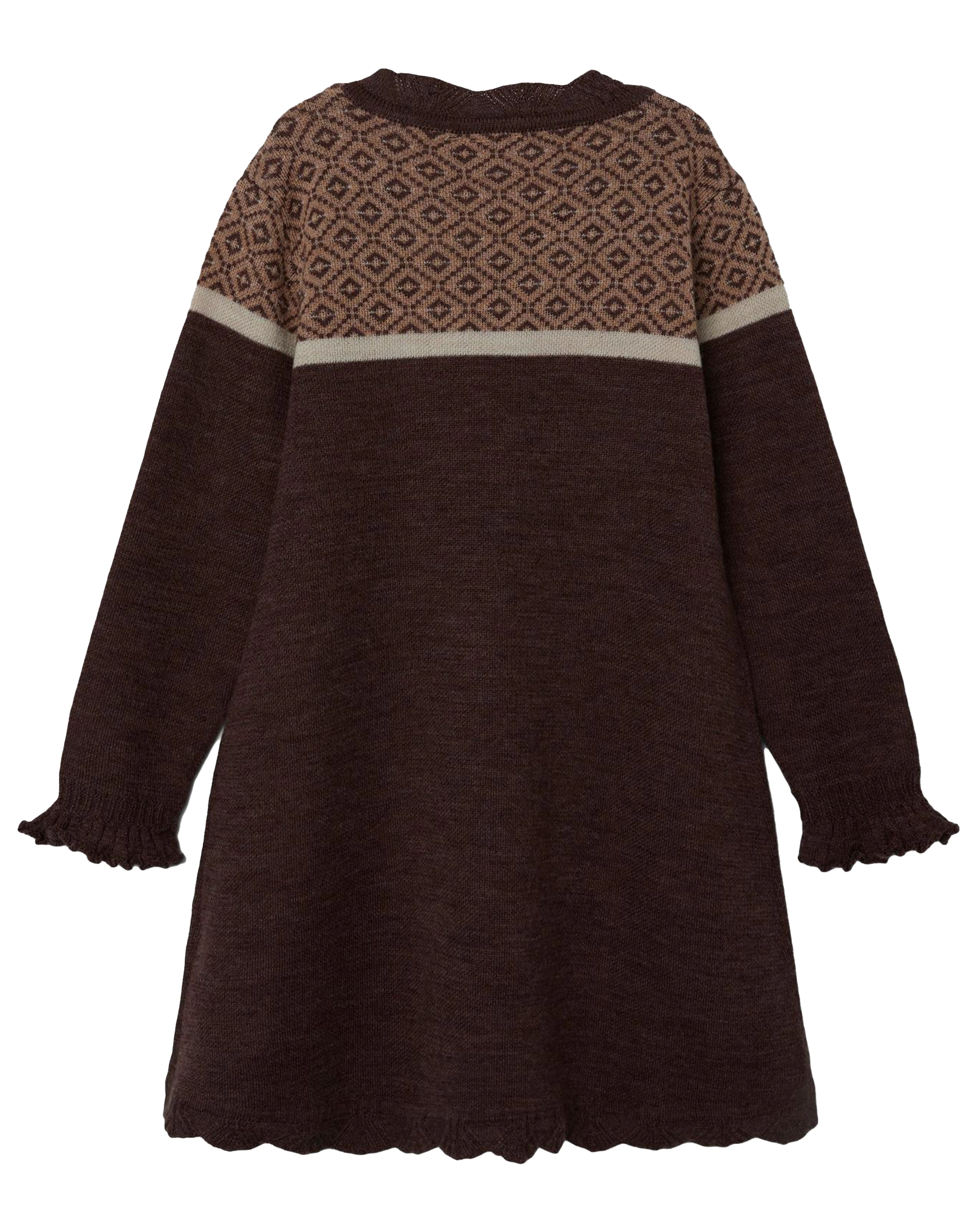 Woll-Langarmkleid NMFWHOOPI in deep mahogany