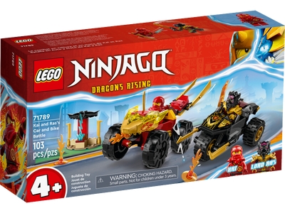 LEGO Kai en Ras' duel tussen auto en motor (71789)