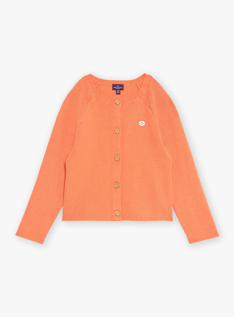 Cardigan orange en tricot