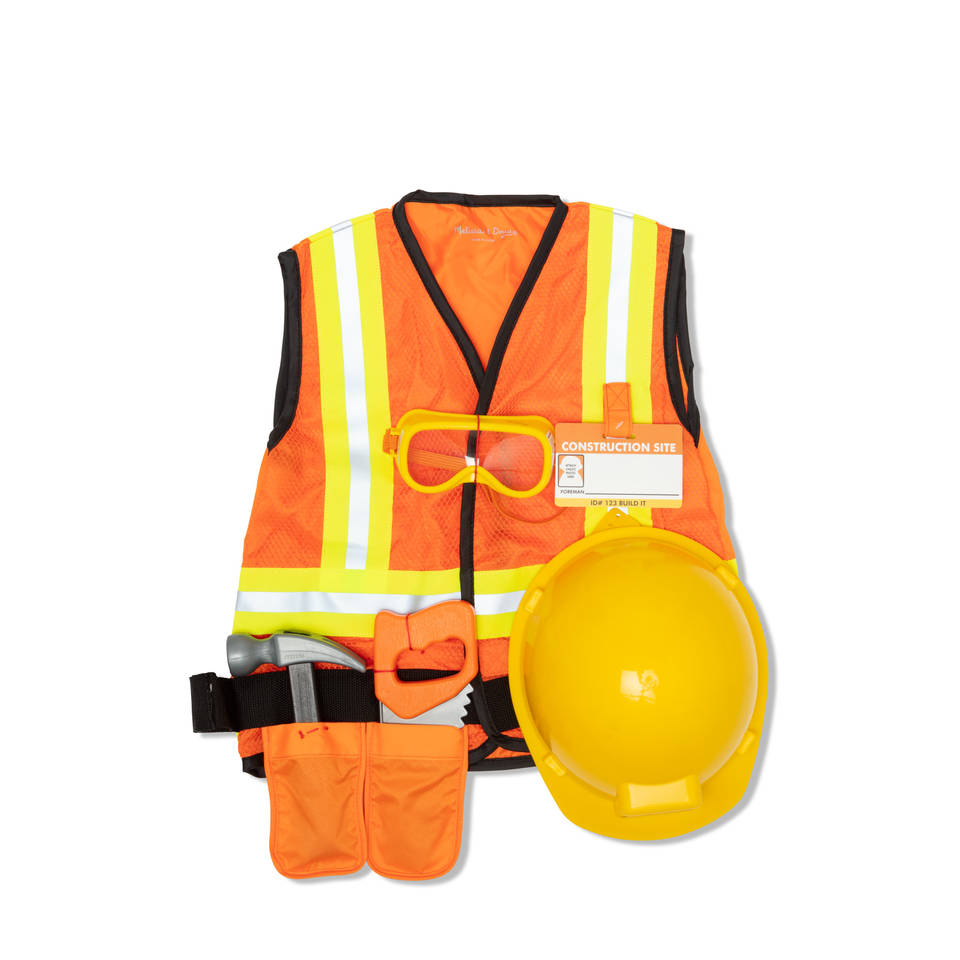 Melissa & Doug verkleedset bouwvakker inclusief helm en gereedschap