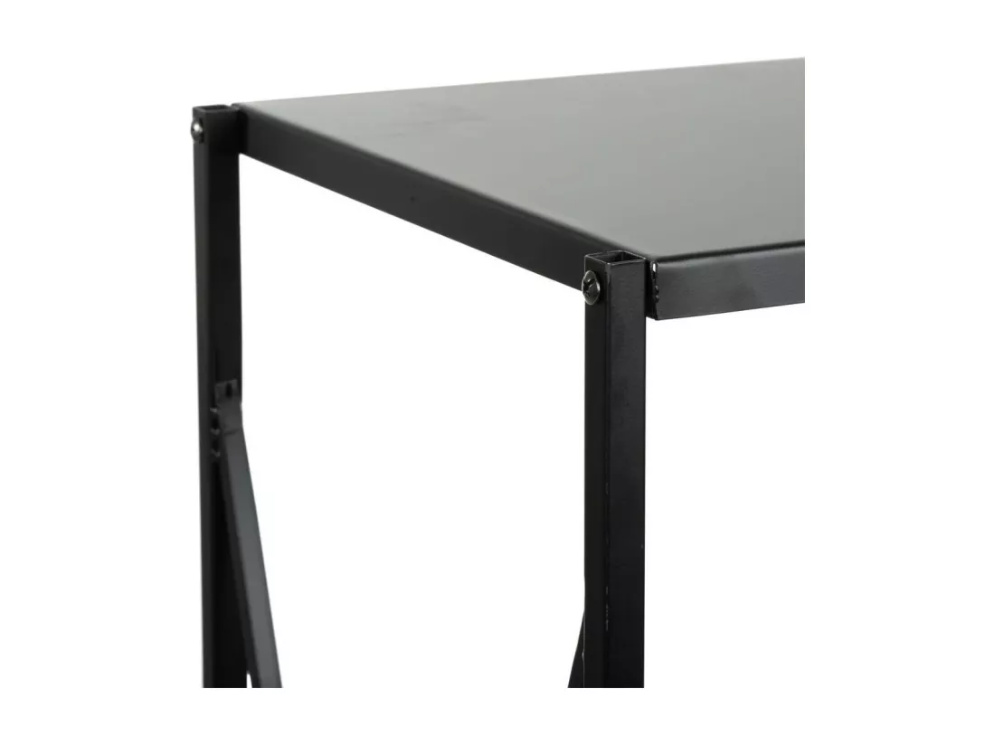 Porte-bûches en métal noir 34x34x111h