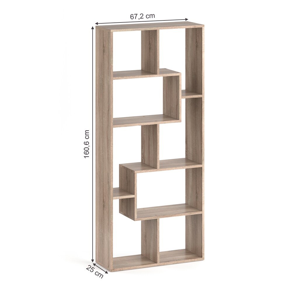 Vicco Raumteiler Noa Bücherregal Standregal Aktenregal Hochregal Regal Sonoma