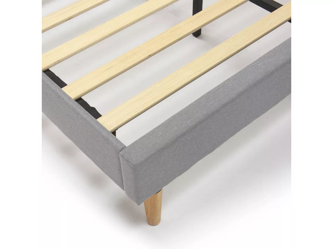 Cadre de lit rembourré Rosi 30 cm, 140x190 cm, Gris clair
