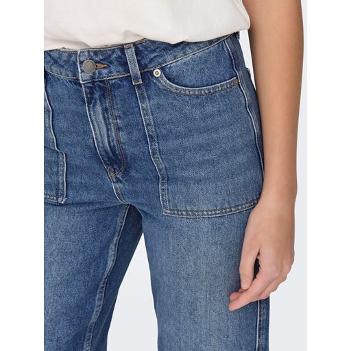 JDY Maya Højtaljede Jeans, Medium Blue Denim, M/L32