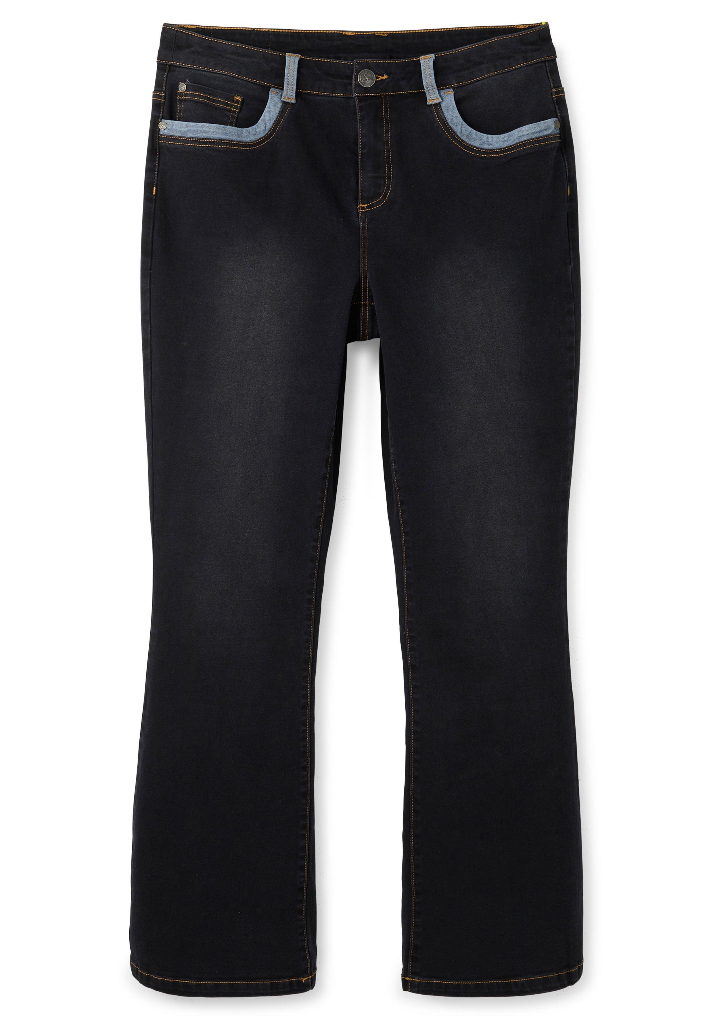 Bootcut-Jeans mit Kontrastdetails