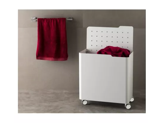Meuble bac à linge roulant LUCCA avec système de fermeture douce