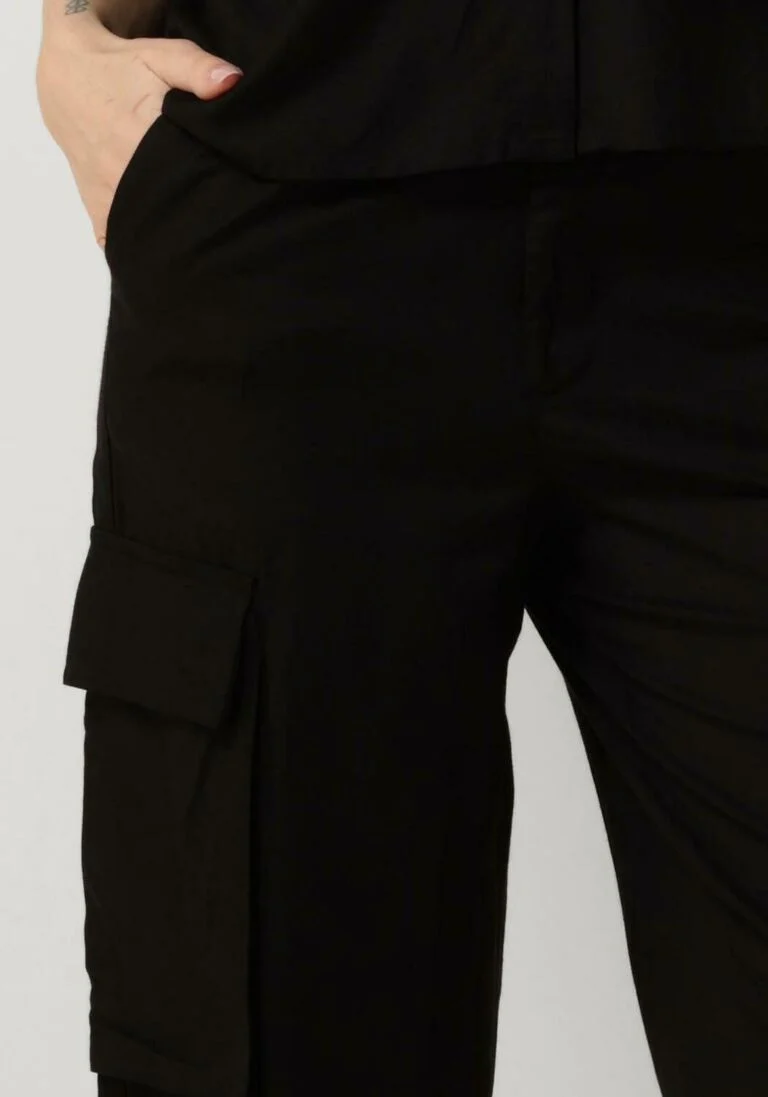 ALIX THE LABEL zwarte alix the label cargobroeken ladies woven linnen cargo pants