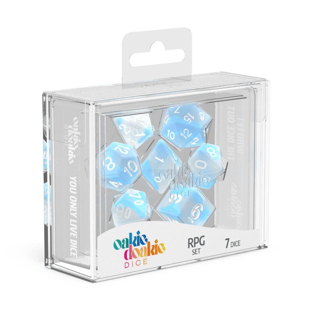 Oakie Doakie Dice dés RPG-Set Glow in the Dark - Arctic (7)