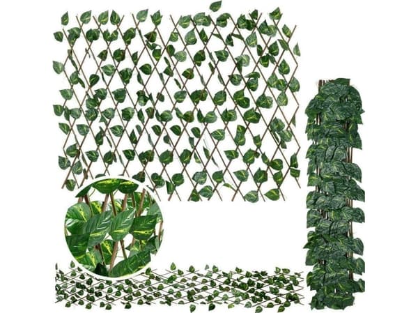 ProGarden Trellis åpent espalier med kunstig bladdeksel til balkongterrasse kunstige planter eføy 180x90 cm